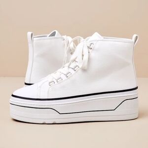 D'AMELIO.EYEKONN PLATFORM SNEAKERS WHITE/WHITE.